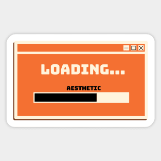 loading pumpkin spice aesthetic bar window black and orange Sticker